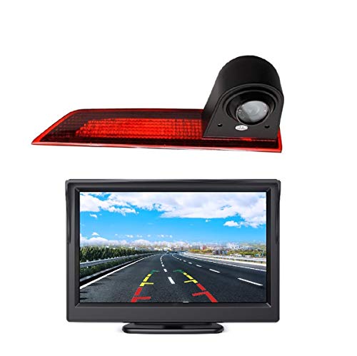 Auto Dritte Dach Top Mount Bremsleuchte Kamera Bremslicht Rückfahrkamera Monitor Set für Ford Transit Custom V362 2012-2019 + 4.3" Zoll DVD Monitor TFT Bildschirm LKW KFZ LCD Display von Misayaee