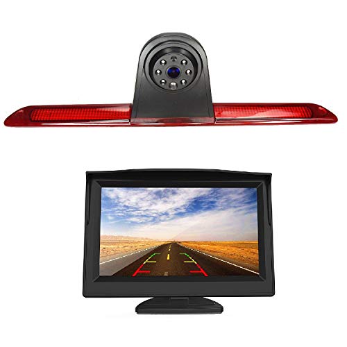 HD 720p Dritte Dach Bremsleuchte Kamera Bremslicht Einparkkamera Rückfahrkamera Set Nachtsicht + 5" Zoll Monitor für Transporter Ford Transit V363 Jumbo F150/F250/F350 Transit MK 8 2014-2019 von Misayaee