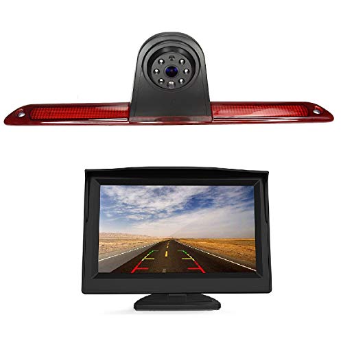 HD 720p Dritte Dach Bremsleuchte Kamera Bremslicht Einparkkamera Rückfahrkamera Set Nachtsicht + 5" Zoll Monitor für Transporter Mercedes Benz Sprinter 1500 2500 3500 MB W906 Crafter 06-16 von Misayaee