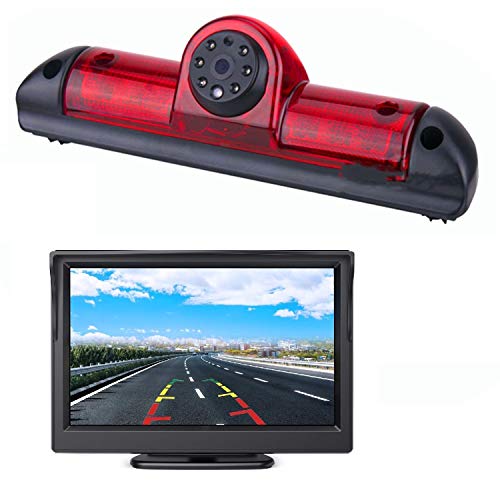 HD 720p Dritte Dach Bremsleuchte Kamera Bremslicht Rückfahrkamera für FIAT Ducato X250 Citroen Jumper Relay Peugeot Boxer 2006-2019 + 4.3" Zoll DVD Monitor TFT Bildschirm LKW KFZ LCD Display von Misayaee