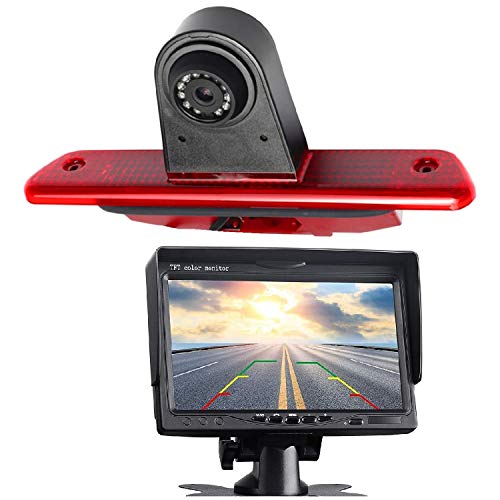 HD 720p Dritte Dach Bremsleuchte Kamera Bremslicht Rückfahrkamera für FIAT Scudo Citroen Jumpy/Peugeot Expert/Proace 2007-2016 +7.0" Zoll DVD Monitor TFT Bildschirm LKW KFZ Display von Misayaee