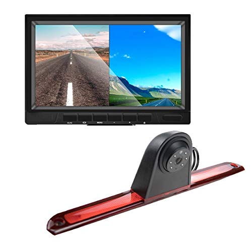 HD 720p Dritte Dach Top Mount Bremsleuchte Kamera Bremslicht Einparkkamera Rückfahrkamera Set Nachtsicht + 7" Zoll Monitor TFT Bildschirm Display für Transporter Ford Transit F150/F250/F350 2014-2019 von Misayaee