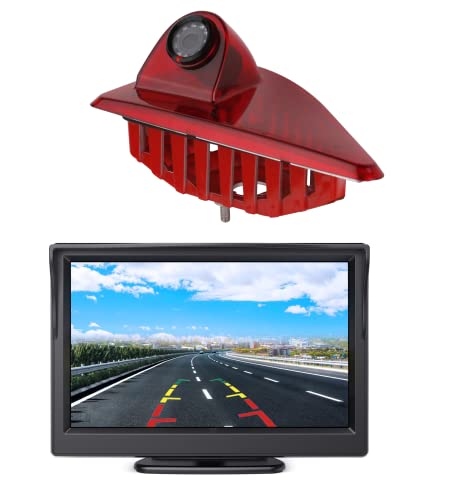 HD 720p Dritte Dach Top Mount Bremsleuchte Kamera Bremslicht Rückfahrkamera für Opel Movano B Vauxhall Movano B Master MK3 NV400 + 4.3" Zoll DVD Monitor TFT Bildschirm LKW KFZ LCD Display von Misayaee