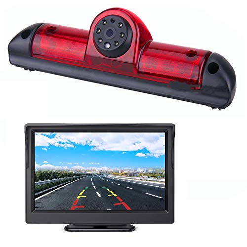 Misayaee Auto Dritte Dach Top Mount Bremsleuchte Kamera (E9) Bremslicht Rückfahrkamera für Jumper III DUCATO X250 Boxer III +4.3" Zoll DVD Monitor TFT Bildschirm LKW KFZ LCD Display von Misayaee