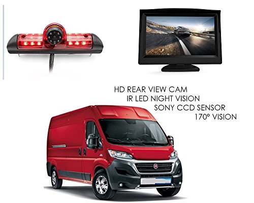 Misayaee Auto Dritte Dach Top Mount Bremsleuchte Kamera Bremslicht Rückfahrkamera für Jumper III DUCATO X250 Boxer III +4.3" Zoll DVD Monitor TFT Bildschirm LKW KFZ LCD Display von Misayaee