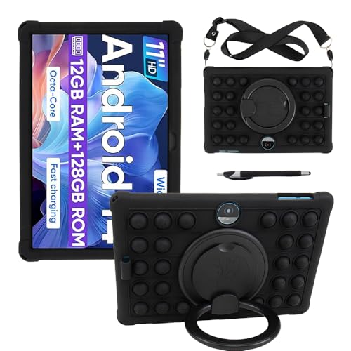 Misenya Tablet-Schutzhülle für Colorroom C5/Huohatime C5/WXUNJA C5/JKOCXN C5/aiprotablet C5, Universal-Tablet-Hülle mit 360° drehbarem Ständer, Umhängeband und Eingabestift, Schwarz Misenya Tablet-Schutzhülle für Colorroom C5/Huohatime C5/WXUNJA C5/JKOCXN C5/aiprotablet C5, Universal-Tablet-Hülle mit 360° drehbarem Ständer, Umhängeband und Eingabestift, Schwarz von Misenya