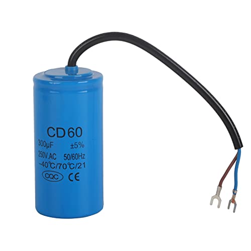 CD60 Kondensator 300uf, Startkondensator CD60, mit Kabel für Motorluftkompressor, für Kühlschränke, Klimaanlagen und Generatoren, 50/75/100/150/200/300/350/400/500/600uf 250V von Miskall
