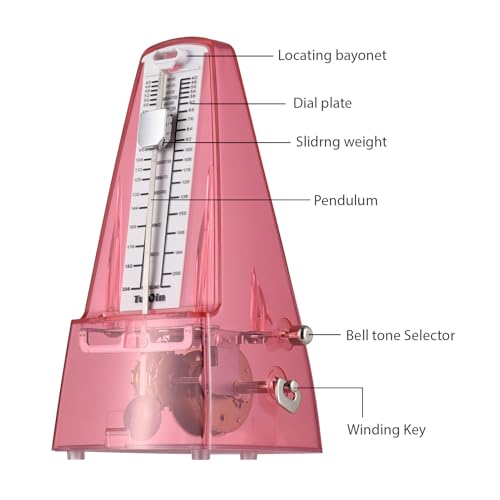 Metronom, mechanisches, tragbares Metronom, einstellbare Beat -Geschwindigkeits -Leicht -Laut -Sound, R -Klavier, Gitarre, Geige, Schlagzeug und andere Instrumente (Rosa) von Miskall