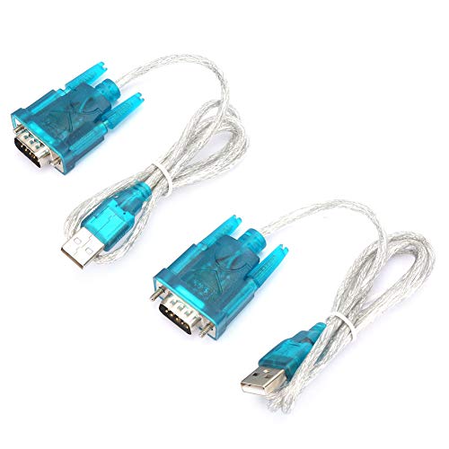 Miskall 2 Stück Serieller Anschluss HL-340 USB auf RS232 Serieller Anschluss Adapter 9-poliges serielles Kabel von Miskall