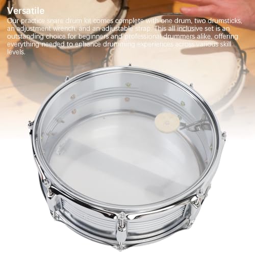 Snare, 14,6 x 6 Zoll transparenter Schulter, Übung Snare Drum für Leistung, tragbares Snare -Drum -Set, Percussion Instrument für Anfänger der Schüler Snare, 14,6 x 6 Zoll transparenter Schulter, Übung Snare Drum für Leistung, tragbares Snare -Drum -Set, Percussion Instrument für Anfänger der Schüler von Miskall