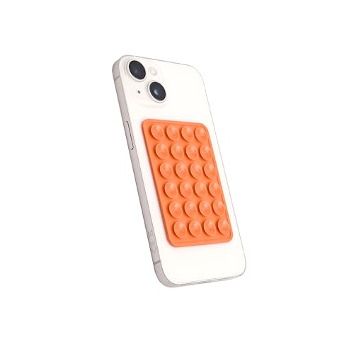 Misomo 2er Pack Extra Starke Silikon-Saugnapfhülle, Halterung für Selfies und Videos, Freihändig, Handyzubehör für iPhone und Android, Langlebig & Leicht Bedienbar (Orange) von Misomo