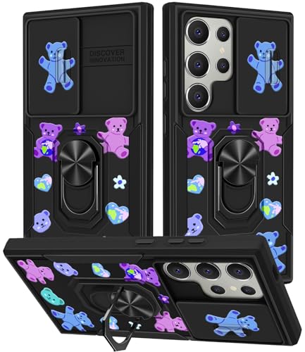 Miss Adola Schutzhülle für Samsung Galaxy S24 Ultra, niedlich, ästhetisch, mit Kameraabdeckung und Ringständer, Galaxy S24 Ultra Hülle für Damen, Mädchen, Jungen, stoßfest, Bär Miss Adola Schutzhülle für Samsung Galaxy S24 Ultra, niedlich, ästhetisch, mit Kameraabdeckung und Ringständer, Galaxy S24 Ultra Hülle für Damen, Mädchen, Jungen, stoßfest, Bär von Miss Adola