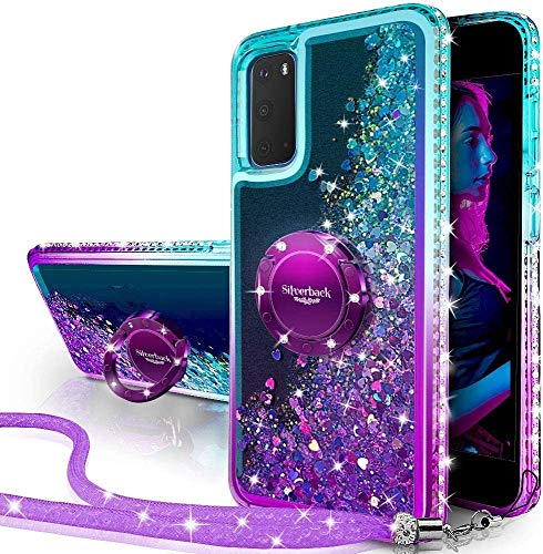 Miss Arts Galaxy S20 FE Hülle, [Silverback] Mädchen Glitzern Handyhülle hülle mit Ringständer, Cover Silikon Flüssigkeit Clear Schutzhülle für Samsung Galaxy S20 FE 5G -LILA von Miss Arts