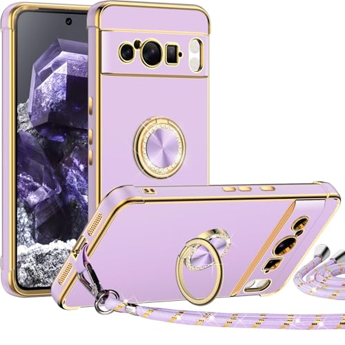 Miss Arts für Google Pixel 8 Pro Hülle mit Band, Ring Ständer Handykette Handyhülle Frauen Mädchen Dünn Stoßfeste Schutzhülle für Pixel 8 Pro Case Lila Miss Arts für Google Pixel 8 Pro Hülle mit Band, Ring Ständer Handykette Handyhülle Frauen Mädchen Dünn Stoßfeste Schutzhülle für Pixel 8 Pro Case Lila von Miss Arts
