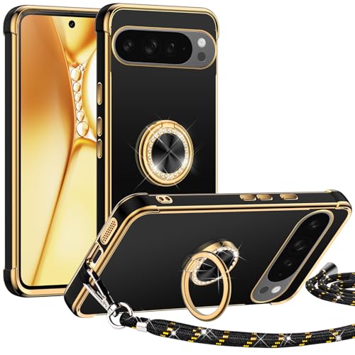 Miss Arts für Google Pixel 9 Pro Hülle mit Band, Ring Ständer Handyhülle HandyKette Frauen Mädchen Dünn Stoßfeste Schutzhülle für Google Pixel 9 Pro Case 6,3 Zoll - Schwarz Miss Arts für Google Pixel 9 Pro Hülle mit Band, Ring Ständer Handyhülle HandyKette Frauen Mädchen Dünn Stoßfeste Schutzhülle für Google Pixel 9 Pro Case 6,3 Zoll - Schwarz von Miss Arts