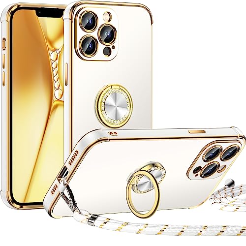 Miss Arts für iPhone 13 Pro Hülle mit Band, Ring Ständer Handyhülle Frauen Mädchen Dünn Stoßfeste Schutzhülle für iPhone 13 Pro Case Weiß Miss Arts für iPhone 13 Pro Hülle mit Band, Ring Ständer Handyhülle Frauen Mädchen Dünn Stoßfeste Schutzhülle für iPhone 13 Pro Case Weiß von Miss Arts