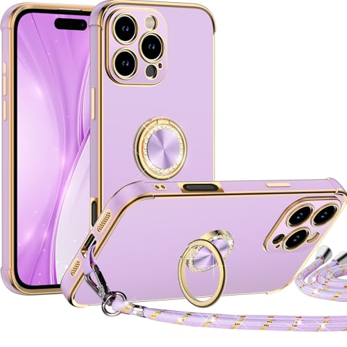Miss Arts für iPhone 16 Pro Hülle mit Band, Ring Ständer Handyhülle HandyKette Frauen Mädchen Dünn Stoßfeste Schutzhülle für iPhone 16 Pro Case 6,3 Zoll - Lila Miss Arts für iPhone 16 Pro Hülle mit Band, Ring Ständer Handyhülle HandyKette Frauen Mädchen Dünn Stoßfeste Schutzhülle für iPhone 16 Pro Case 6,3 Zoll - Lila von Miss Arts