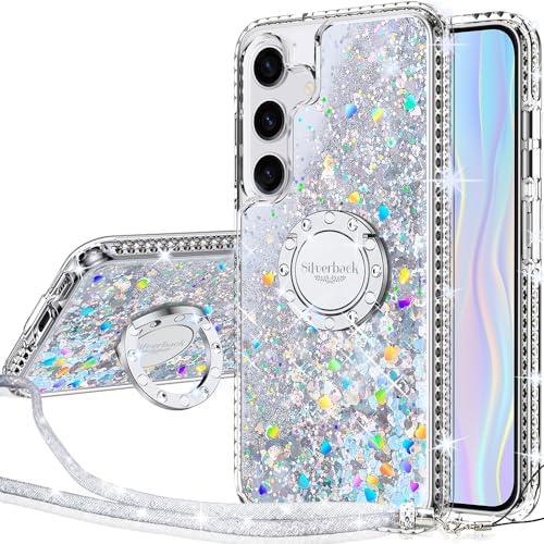 Miss Arts Silverback für Samsung Galaxy S24 Plus Hülle, Mädchen Glitzer Handyhülle mit Ring, Samsung S24 Plus Hülle mit Band, Silikon Flüssigkeit Treibsand Clear Schutzhülle für S24 Plus Case - Silber Miss Arts Silverback für Samsung Galaxy S24 Plus Hülle, Mädchen Glitzer Handyhülle mit Ring, Samsung S24 Plus Hülle mit Band, Silikon Flüssigkeit Treibsand Clear Schutzhülle für S24 Plus Case - Silber von Miss Arts
