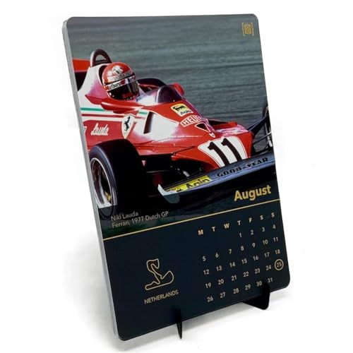 MissFox F1 Tischkalender 2024 - Formel-1 Rennplan Tischkalender mit Exklusiven Rennwagenbildern | 12-Monats-Tischkalender Ideal für Zuhause und Büro | Perfektes Neujahrsgeschenk für F1-Fans von MissFox