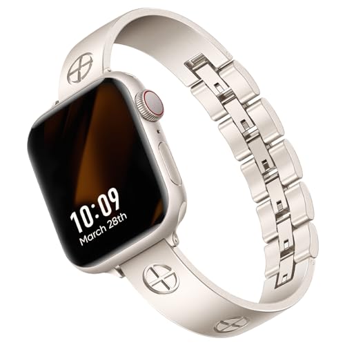Missair Kompatibel mit Apple Watch Armband 38mm 40mm 41mm 42mm, Edelstahl Metall Damen Band für iWatch 10 SE 9 8 7 6 5 4 3 2 1 Missair Kompatibel mit Apple Watch Armband 38mm 40mm 41mm 42mm, Edelstahl Metall Damen Band für iWatch 10 SE 9 8 7 6 5 4 3 2 1 von Missair