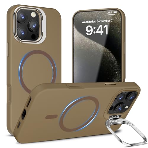 Misscase Hülle für iPhone 16 Pro mit Kamera Ständer,Magnetische Versteck Kameraständer Handyhülle,Solide Farbe Weiches Silikon Phone Case,Kratzfeste Stoßfest Bronze Gold Misscase Hülle für iPhone 16 Pro mit Kamera Ständer,Magnetische Versteck Kameraständer Handyhülle,Solide Farbe Weiches Silikon Phone Case,Kratzfeste Stoßfest Bronze Gold von Misscase