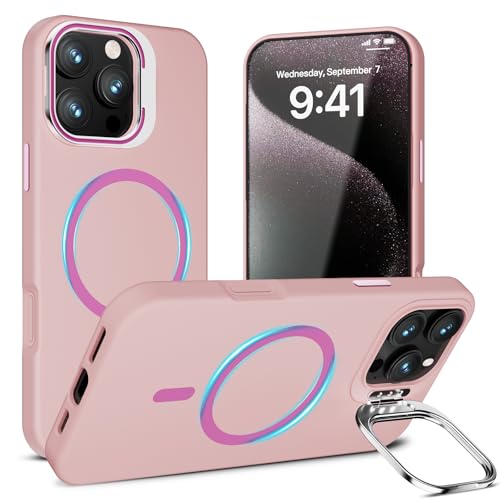 Misscase Hülle für iPhone 16 Pro mit Kamera Ständer,Magnetische Versteck Kameraständer Handyhülle,Solide Farbe Weiches Silikon Phone Case,Kratzfeste Stoßfest Rose Misscase Hülle für iPhone 16 Pro mit Kamera Ständer,Magnetische Versteck Kameraständer Handyhülle,Solide Farbe Weiches Silikon Phone Case,Kratzfeste Stoßfest Rose von Misscase