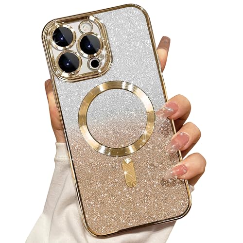 Misscase Magnetisch Hülle Kompatibel für iPhone 14 Pro Max, Glitzer Verlauf Handyhülle Kompatibel mit MagSafe, Stoßfest Anti-Kratzen mit Kamera Objektivschutz Niedliche Silikon Schutzhülle-Golden Misscase Magnetisch Hülle Kompatibel für iPhone 14 Pro Max, Glitzer Verlauf Handyhülle Kompatibel mit MagSafe, Stoßfest Anti-Kratzen mit Kamera Objektivschutz Niedliche Silikon Schutzhülle-Golden von Misscase