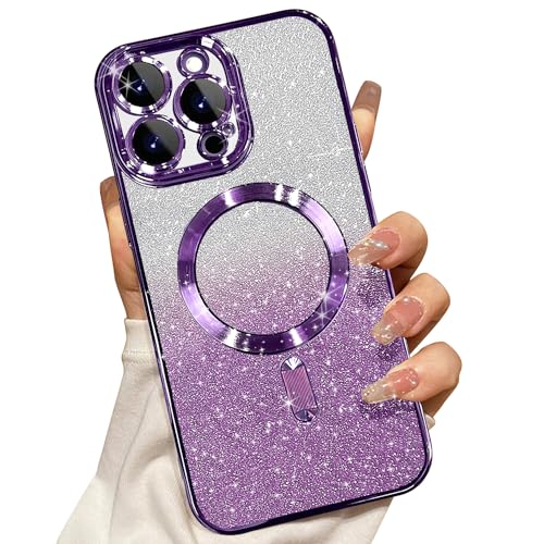 Misscase Magnetisch Hülle Kompatibel für iPhone 14 Pro Max, Glitzer Verlauf Handyhülle Kompatibel mit MagSafe, Stoßfest Anti-Kratzen mit Kamera Objektivschutz Niedliche Silikon Schutzhülle-Lila Misscase Magnetisch Hülle Kompatibel für iPhone 14 Pro Max, Glitzer Verlauf Handyhülle Kompatibel mit MagSafe, Stoßfest Anti-Kratzen mit Kamera Objektivschutz Niedliche Silikon Schutzhülle-Lila von Misscase