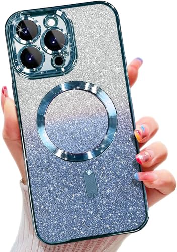 Misscase Magnetisch Hülle Kompatibel für iPhone 15 Pro Max, Glitzer Verlauf Handyhülle Kompatibel mit MagSafe, Stoßfest Anti-Kratzen mit Kamera Objektivschutz Niedliche Silikon Schutzhülle-Blau Misscase Magnetisch Hülle Kompatibel für iPhone 15 Pro Max, Glitzer Verlauf Handyhülle Kompatibel mit MagSafe, Stoßfest Anti-Kratzen mit Kamera Objektivschutz Niedliche Silikon Schutzhülle-Blau von Misscase