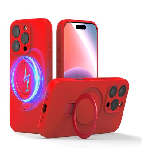 Misscase für iPhone 16 Pro Max Hülle mit Unsichtbarer Ständer,Weiches Silikon Phone Haptik Handyhülle 6,9 Zoll,innen Samt Haptik,Militärnorm Schutz, Kratzfeste Stoßfest Rot Misscase für iPhone 16 Pro Max Hülle mit Unsichtbarer Ständer,Weiches Silikon Phone Haptik Handyhülle 6,9 Zoll,innen Samt Haptik,Militärnorm Schutz, Kratzfeste Stoßfest Rot von Misscase