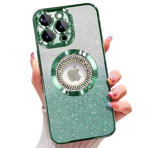 für iPhone 15 Pro Max Hülle,kompatibel mit MagSafe, mit Kameraschutz,Glitzer Silikon Handyhülle Kompatibel mit iPhone 15 Pro Max Stoßfest Kratzfest, Niedliche Phone Case für Frauen und Mädchen Grün für iPhone 15 Pro Max Hülle,kompatibel mit MagSafe, mit Kameraschutz,Glitzer Silikon Handyhülle Kompatibel mit iPhone 15 Pro Max Stoßfest Kratzfest, Niedliche Phone Case für Frauen und Mädchen Grün von Misscase