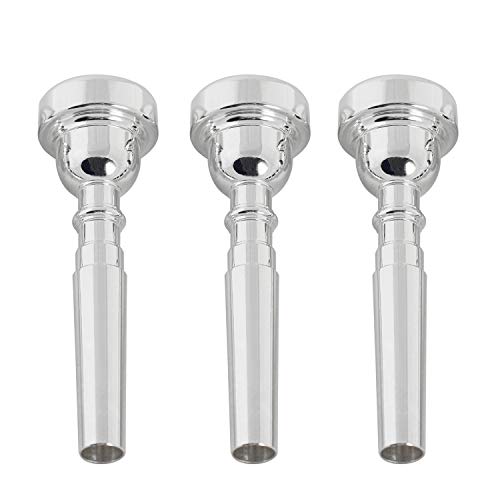 Missmore Trompete Mundstück 3C 5C 7C Größe Instrument Zubehör-3 Pack Silber von Missmore