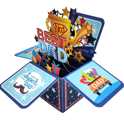 Misssugar5 Pop Up Karte Geburtstag 'BEST DAD',Bester Papa Geschenk Geburtstag,Geburtstagskarte mit Überraschungseffekt,Geschenk Vatertag,GrußKarten mit Briefumschlag Misssugar5 Pop Up Karte Geburtstag 'BEST DAD',Bester Papa Geschenk Geburtstag,Geburtstagskarte mit Überraschungseffekt,Geschenk Vatertag,GrußKarten mit Briefumschlag von Misssugar5
