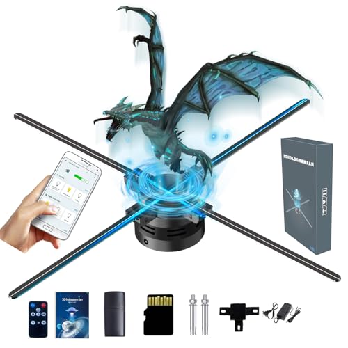 Missyou 60cm 3D Hologramm Projektor mit 720 LEDs, Bluetooth, WiFi-Steuerung, 700 Video-Materialien, für Ausstellungen, Messen, Werbung & Weihnachten Missyou 60cm 3D Hologramm Projektor mit 720 LEDs, Bluetooth, WiFi-Steuerung, 700 Video-Materialien, für Ausstellungen, Messen, Werbung & Weihnachten von Missyou
