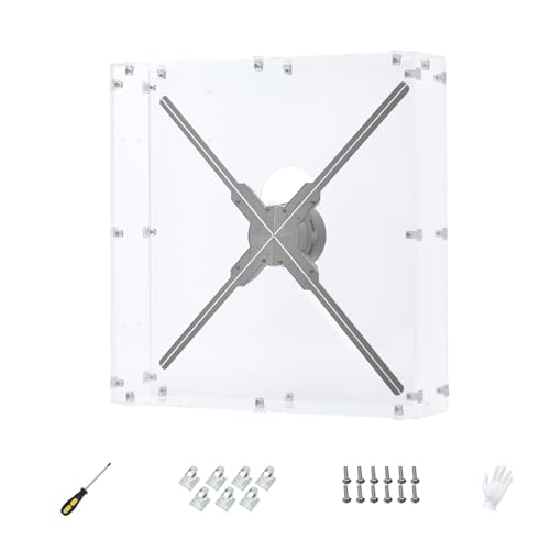 Hologramm Lüfter Schutzhülle für Sammlerstücke Montage Klar Acryl Box Alternative Glasgehäuse für 3D Hologramm Lüfter oder Hologramm Projektion (für 46CM und darunter) von Missyou