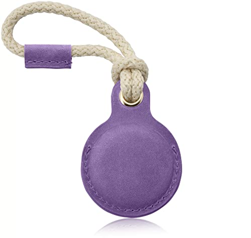 iTAGGi Echtleder Schutzhülle für AirTags | Robuster Schutzhüllen-Anhänger für Apple AirTag | Anti-Kratz rundum AirTag Hülle | AirTag Schlüsselanhänger mit Segelseil (Lavendel) von Mister Boncuk Handmade Jewelry