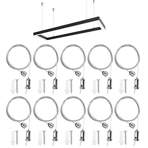 Seilaufhängung, 10 Stück Seilaufhängung Einbauset, Aufhängung Drahtsei, Lampenaufhängung Einbauset Mit Zubehör Für Led Panel Deckenleuchte, Aufhängen Von Lampen, Reklametafeln Diy Lampe Kleiderbügel Seilaufhängung, 10 Stück Seilaufhängung Einbauset, Aufhängung Drahtsei, Lampenaufhängung Einbauset Mit Zubehör Für Led Panel Deckenleuchte, Aufhängen Von Lampen, Reklametafeln Diy Lampe Kleiderbügel von Mitening