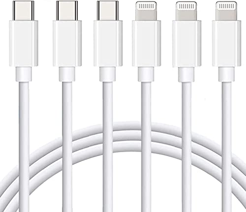 USB C auf Lightning Kabel [Apple MFi zertifiziert] 3 Pack 1,8 m iPhone Schnellladekabel Power Delivery Typ C Ladekabel kompatibel mit iPhone 14 13 13 Pro Max 12 12 Pro Max 11 XS XR X 8 iPad Weiß von Mitesbony