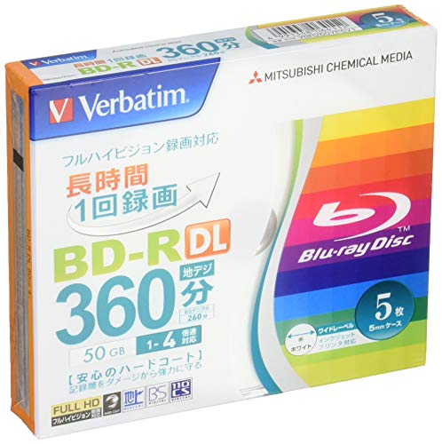 Verbatim Mitsubishi Blu-ray Disc 5 Pack - BD-R DL 50GB 4x Speed - Ink-jet printable - Each disk in a jewel case von Mitsubishi Materials