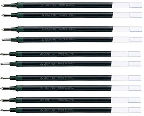 10er Pack uni-ball Refillminen UMR-10 für Gelschreiber Gel Impact/Broad UM 153S UM153S- UM 153C Strichfarbe: schwarz (10) von Mitsubishi Pencil