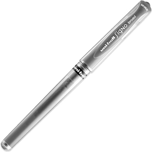 Mitsubishi Pencil uni-ball 146811 - Gelroller Signo UM-153, broad, 1,0 mm, silber, 1 Stück von Mitsubishi Pencil