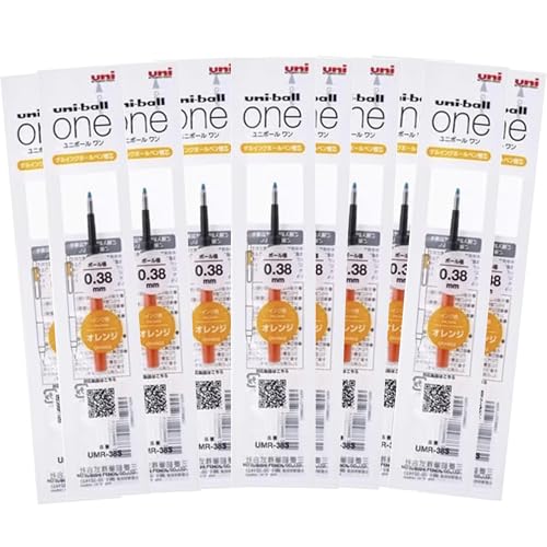 Uni Ink Refills for One P - One F Gel Pens • 0.38 mm • Orange Ink • Set of 10 [UMR-38S] von Mitsubishi Pencil