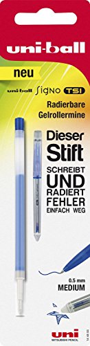 Mitsubishi uni-ball 144893 - Refillmine für Gelroller Signo TSI, auf Blisterkarte, radierbar, 0.5 mm, blau von Mitsubishi