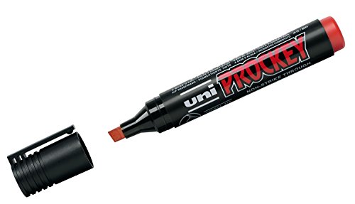 uni-ball 159021 - Marker Uni Prockey, Keilspitze, 3 - 6 mm, rot, 1 Stück von Mitsubishi