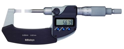 Digitale Bügelmessschraube mit schmalen Messflächen, Klinge=0,75 mm, 0-25 mm von Mitutoyo