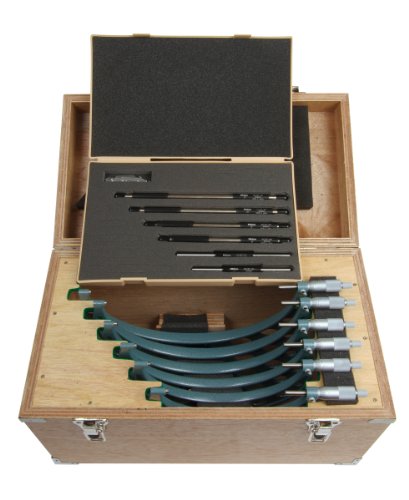 Mitutoyo 103-909 Mikrometer-Set mit Standards, Ratschen-Stopper, 15,2-30,5 cm Reichweite, 0,0001 Zoll Graduierung (6 Stück) von Mitutoyo