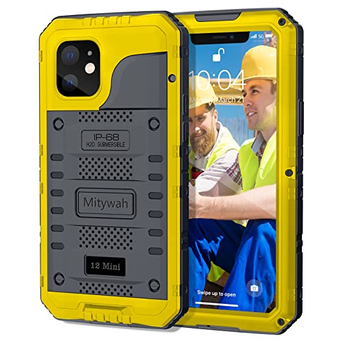 Mitywah Kompatibel mit iPhone 12 Mini, strapazierfähig, wasserdicht, Ganzkörper-Schutzhülle, Militärqualität, Falltest, staubdichte Outdoor-Hülle für iPhone 12 Mini 5.4 Zoll, Gelb Mitywah Kompatibel mit iPhone 12 Mini, strapazierfähig, wasserdicht, Ganzkörper-Schutzhülle, Militärqualität, Falltest, staubdichte Outdoor-Hülle für iPhone 12 Mini 5.4 Zoll, Gelb von Mitywah
