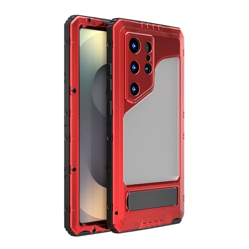 Mitywah Wasserdichte Schutzhülle für Samsung Galaxy S25 Ultra, robuste Metallständer-Hülle, stoßfeste Ganzkörper-Handyhülle mit integriertem Displayschutz für Samsung S25 Ultra, Rot Mitywah Wasserdichte Schutzhülle für Samsung Galaxy S25 Ultra, robuste Metallständer-Hülle, stoßfeste Ganzkörper-Handyhülle mit integriertem Displayschutz für Samsung S25 Ultra, Rot von Mitywah