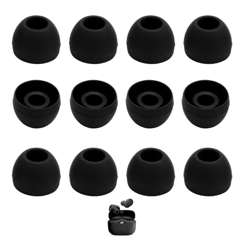 12 Stück Ersatz Ohrstöpsel,Silikon Ear Buds Set, Ohrhörer Ersatzstöpsel aus Silikon, Ersatzpolster Ohrpolster Kopfhörer Aufsätze, Kompatibel mit den meisten in-Ear Kopfhörer (B:Schwarz) von Miunpri