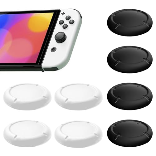 Ersatzkappe für Controller Switch Joystick Kappen,Thumbsticks Protege für Switch/Lite Silikon Joystick Schutzzubehör 3D Grips Caps (C:Schwarz und Weiß) von Miunpri